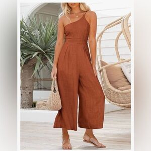 Women’s One Shoulder Sleeveless Jumpsuit